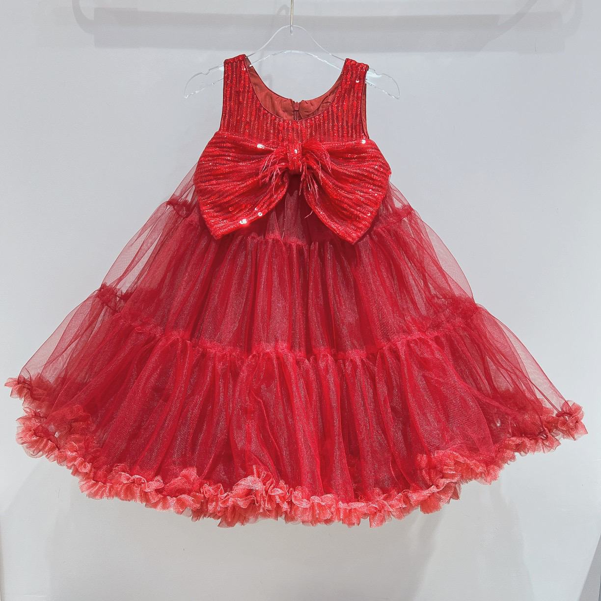 

Top quality baby Girls Dresses Wedding dress Summer Kids Girl Sequined princess Dress Sweet Children party tutu Clothes, Red