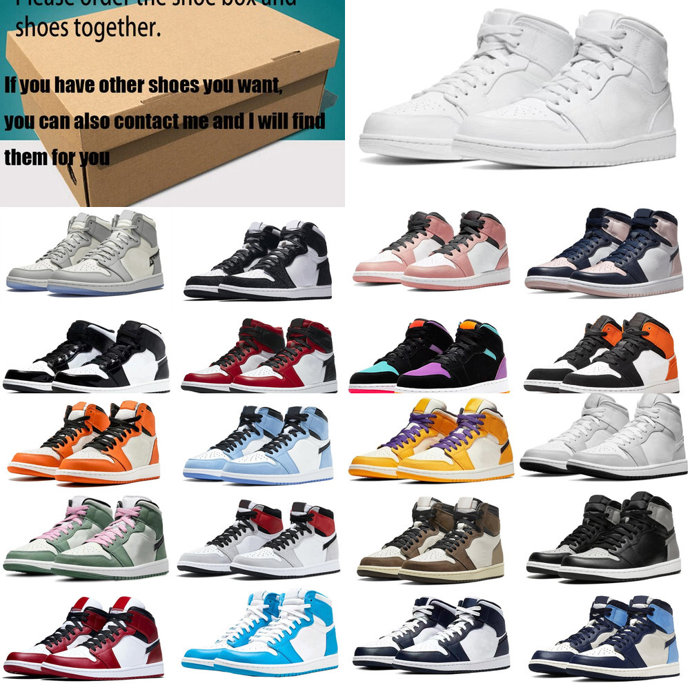 

2022 Jumpman 1s basketball shoes High 1s OG red thunder white University blue black cat dark mocha yellow UNC bordeaux light20222022, #24