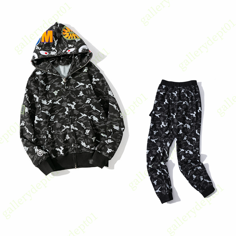 

Shark tracksuit Hoodies men sets designer clothes track suits Loose fitting pullover hoodie camouflage sports mens clothing Zipper oversized 3XL 2M2K, Style no. 1