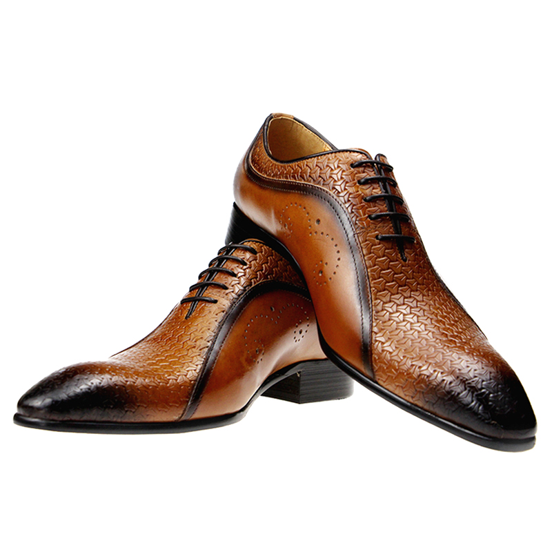 

Luxury Pointed Formal Leather Shoes Men Office Wedding Party Loafers Italian Designer All-match Wear-resistant Leather Shoes, Red