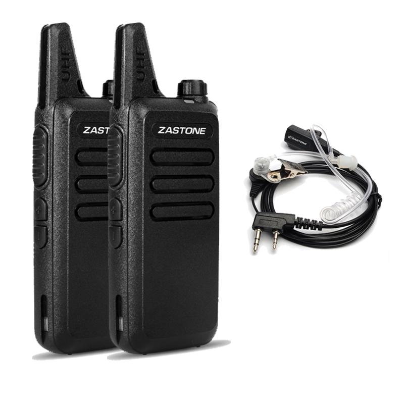 

Walkie Talkie 2Pcs Zastone X6 UHF 400-470Mhz 16 Channels Two Way Radio With Headset Portable