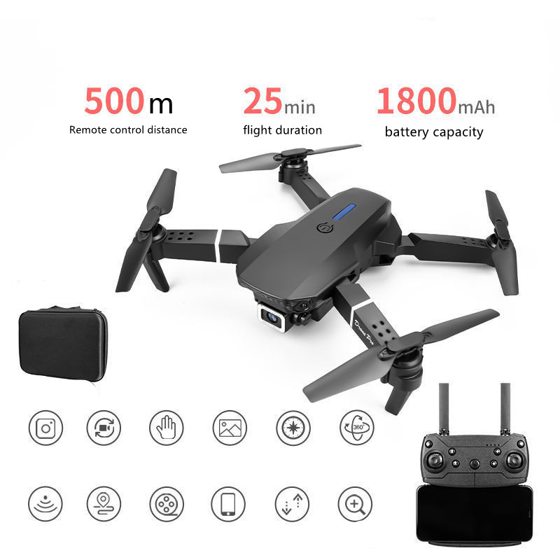 

E88 pro Intelligent Uav shooting 4k HD aerial photography quadcopter toy remote control plane, Black