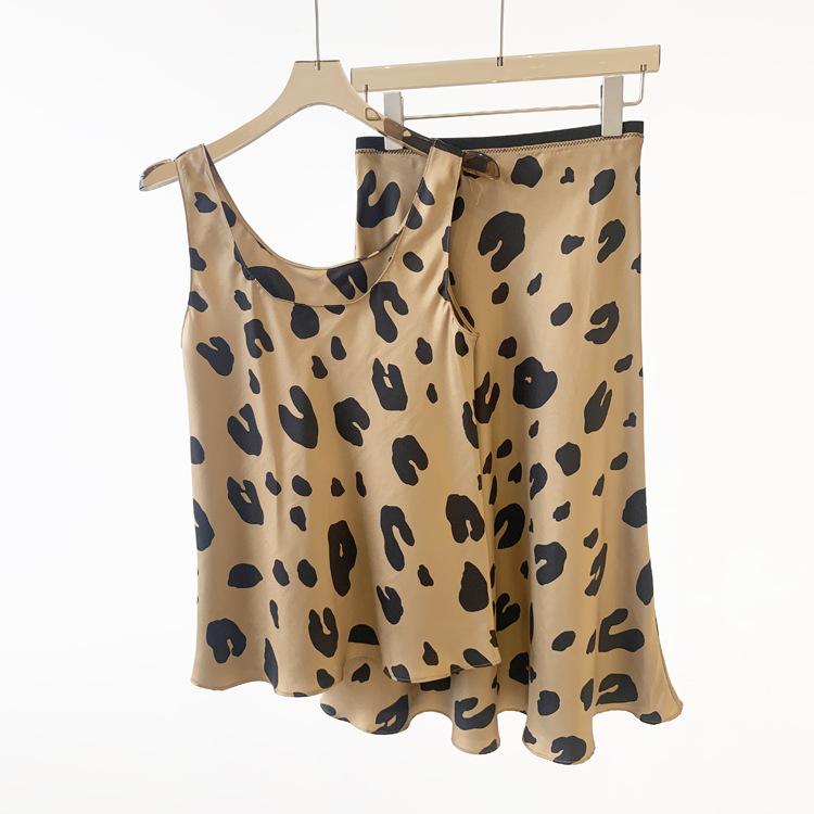 

Women' Tanks & Camis 2022 Summer Leopard Print Tank Top For Women Sleeveless Silk Soft Lady Vest, Skirt