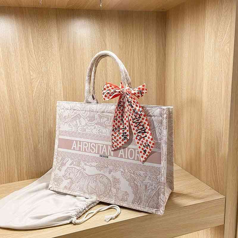 

Designer Classic Dios Bags and Hbags This year's fashion is super large bag with high-grade feeling sail cloth L2XX, Pink large size