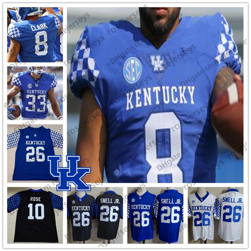 

2019 Kentucky Wildcats #22 Jared Lorenzen 22 Chris Oats 12 Chance Poore 33 Travis Tisdale 89 Allen Dailey Jr. Blue Black White Jer289n