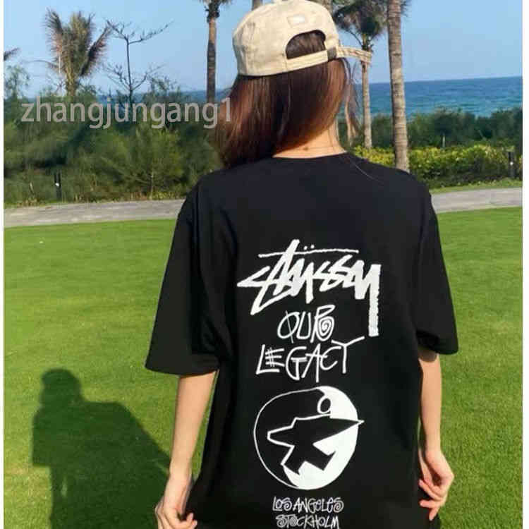 Designer Stusy Ol Surfman Pig Dyed Tee New Surf Limited Cotton T-shirt Short Sleeve Men's And Women's Fashion 22ss