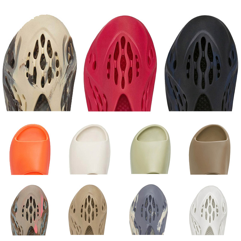 

2022 Top Quality Foam Slides Slippers for Men Women Runners Sand Grey Vermilion Mineral Blue Moon Gray Enflame Orange Earth Brown Runner Sandals, A22 moon gray 36-47