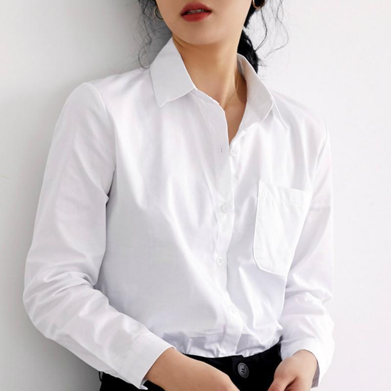 

Blouses Woman 2022 Long Sleeve Women Shirts Turn Down Collar Office Ladies Tops White Blouse Womens And Blusas C181 Women
