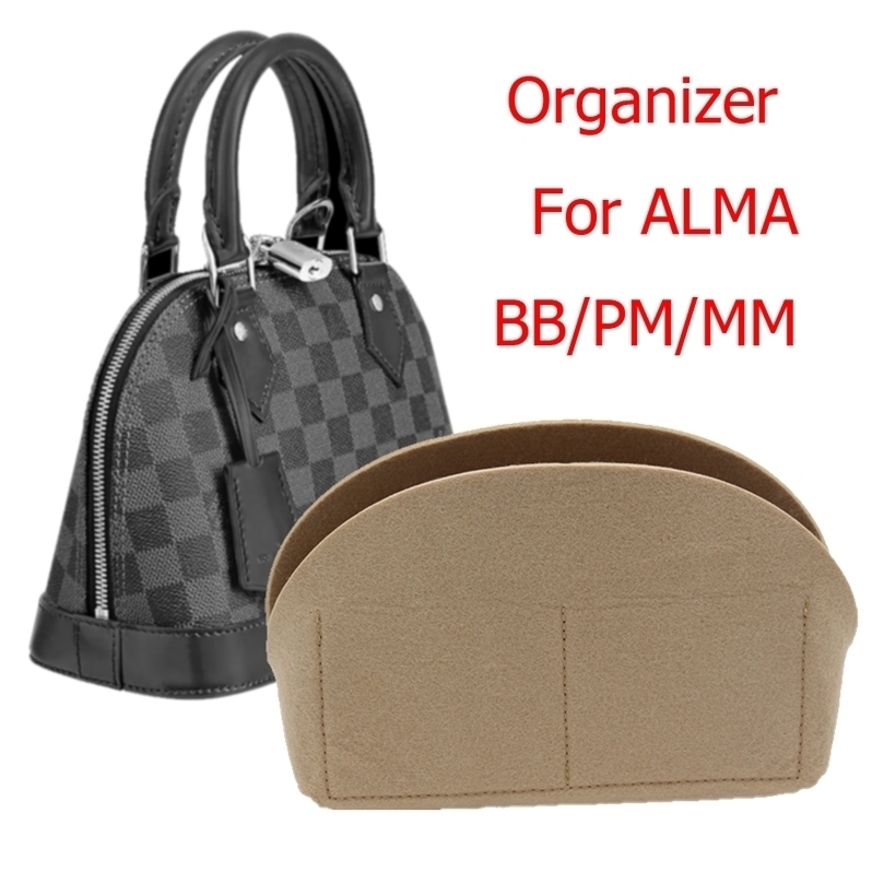 

For Alma BB bag Insert Organizer Makeup Small Hand Organize Inner Purse Portable Cosmetic bing Shell organizer Christmas 220621, Alma bb red