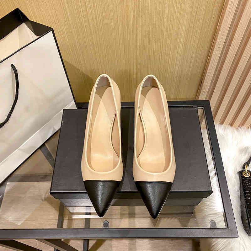 

Sandals Women High Heels Designer Fashion Color Matching Stiletto Pumps Pointed, Black
