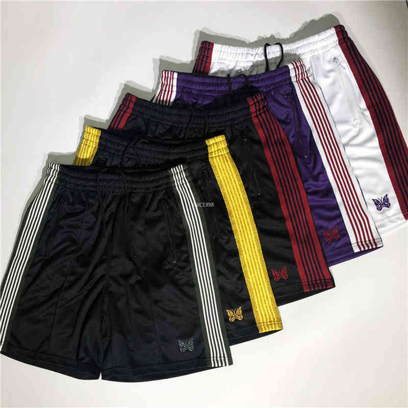 

Ss Awge Men Women Board Shorts Butterfly Embroidery Striped Ees Needles Breechcloth 0gj2