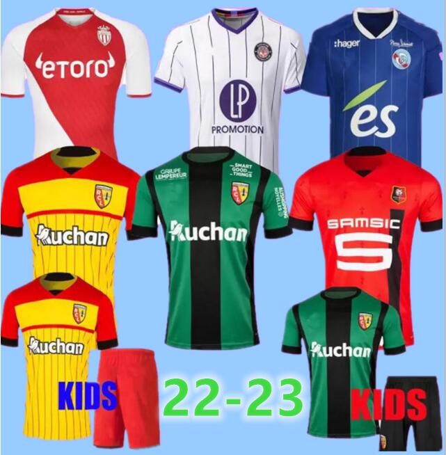

maillots RC Lens Stade Rennais 22 23 Rennes monaco soccer jerseys maillot de foot Strasbourg 22 23 AJ Auxerre FC Toulouse BOURIGEAUD tait MEN KIDS football shirt, 12