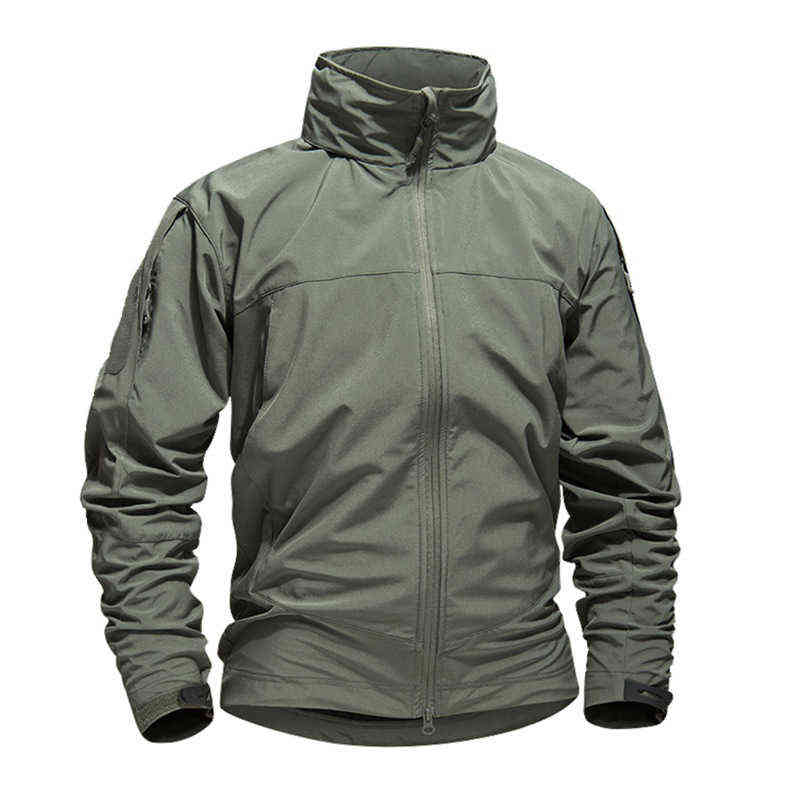 

Urban Tactical Waterproof Softshell Outdoor Jacket Men Many Pockets Military Army Clothes Sport Rain Hoody Camping Hiking Jacket T220811, Gray
