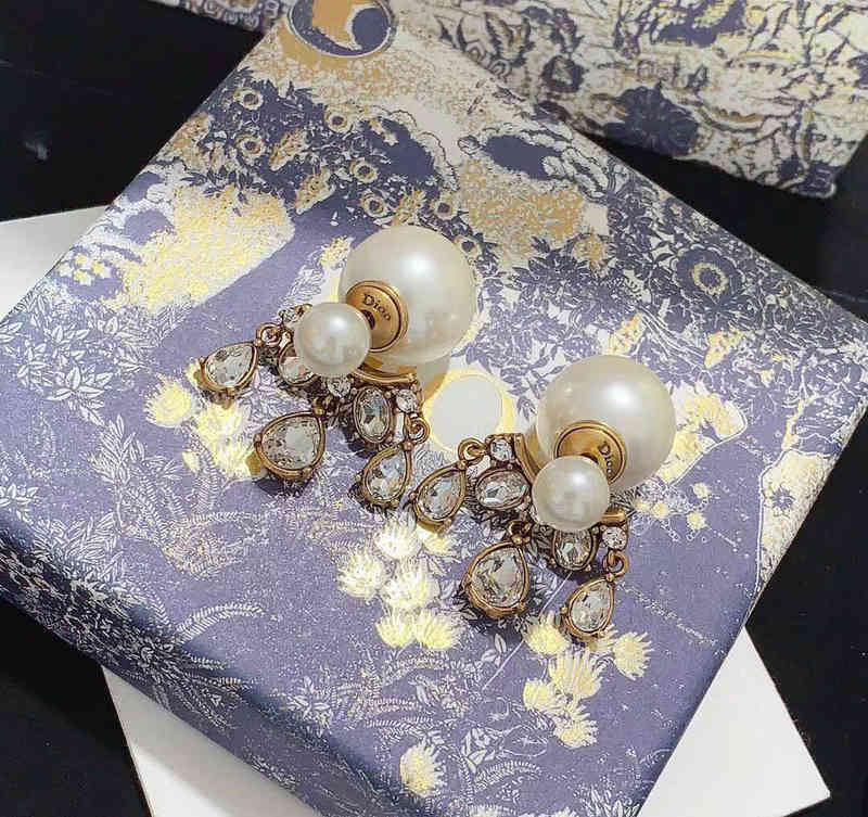 Fine pearl water drop Diamond Earrings Fashion Trend personality femininity versatile Earrings-image-782541028