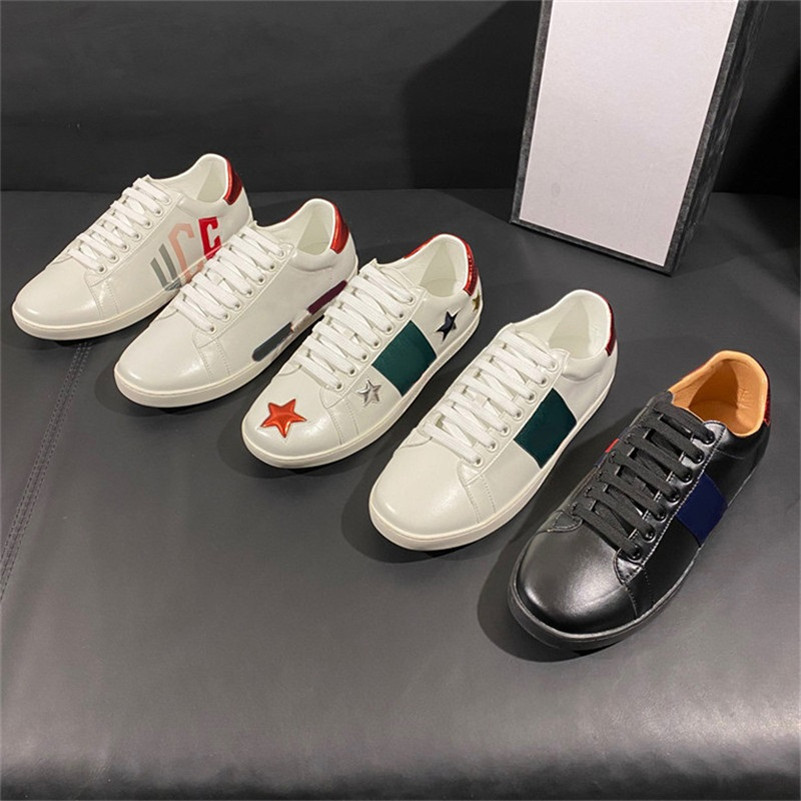 

Leather Quality Men Bee Top Sneakers Green Stripes Matte Ace Flat Casual Women Tiger Scarpe Chaussures Trainers Low Red Shoes Embroider Gnda