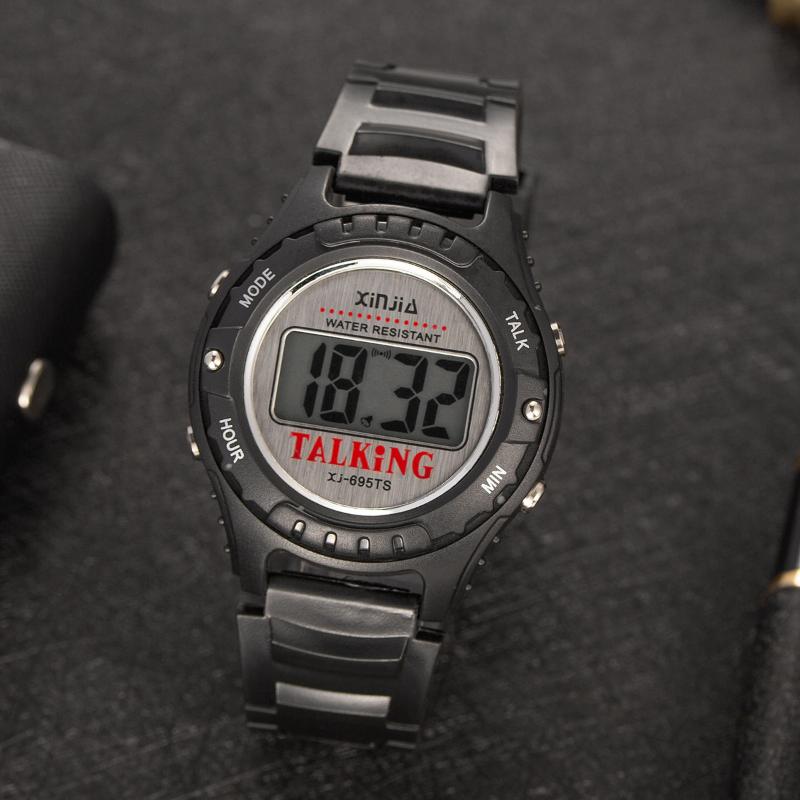 

Wristwatches Spanish Talking Watch Digital Electronic Sports Wrist Watches 695-TS, As pic