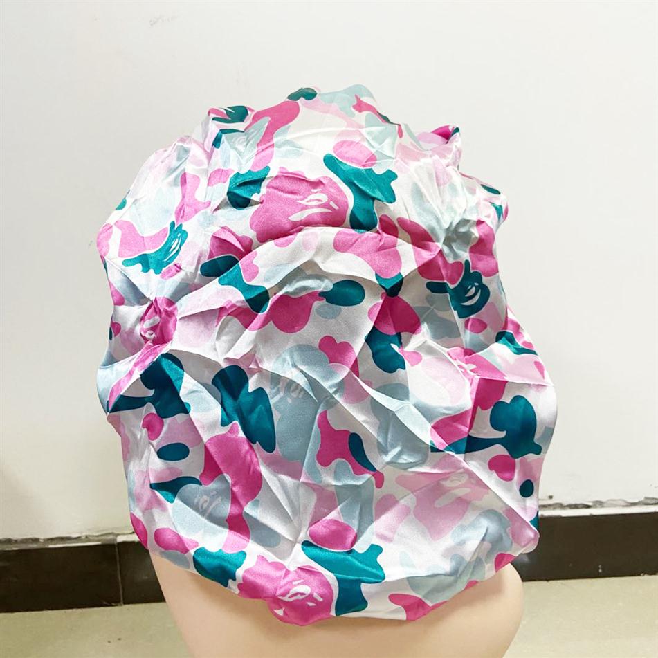 

#1-#20 Whole 100Colors Designers Women Sleeping Cap Bonnets Unisex Nightcap Bathroom Double-deck Satin Wide-brimmed Shower Cap302Y