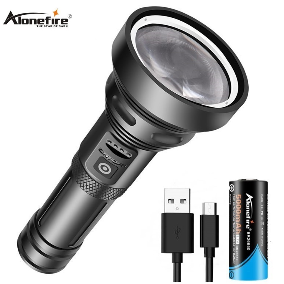 Alonefire X44 Laser Torch NM1 LED Beam Distance 2000M Powerful Flashlight Lighter by 26650 Battery for Camping Hunting Search