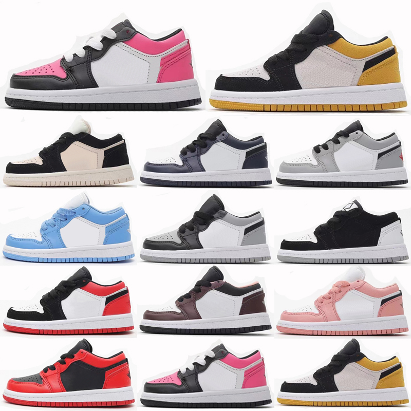 

2022 Kids Jumpman 1s 1 Shoes UNC University Blue Infants Toddler Child Basketball Shoes Designer Pine Green Royal Trainers Obsidian Chicago Bred low Sneaker, As photo 22