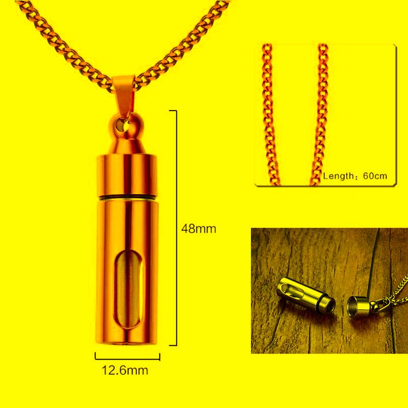 

Pendant Necklaces 1pc Stainless Steel Glass Tube Cremation Urn Necklace Ashes Perfume Bottle Locket Women Men Keepsake JewelryPendant