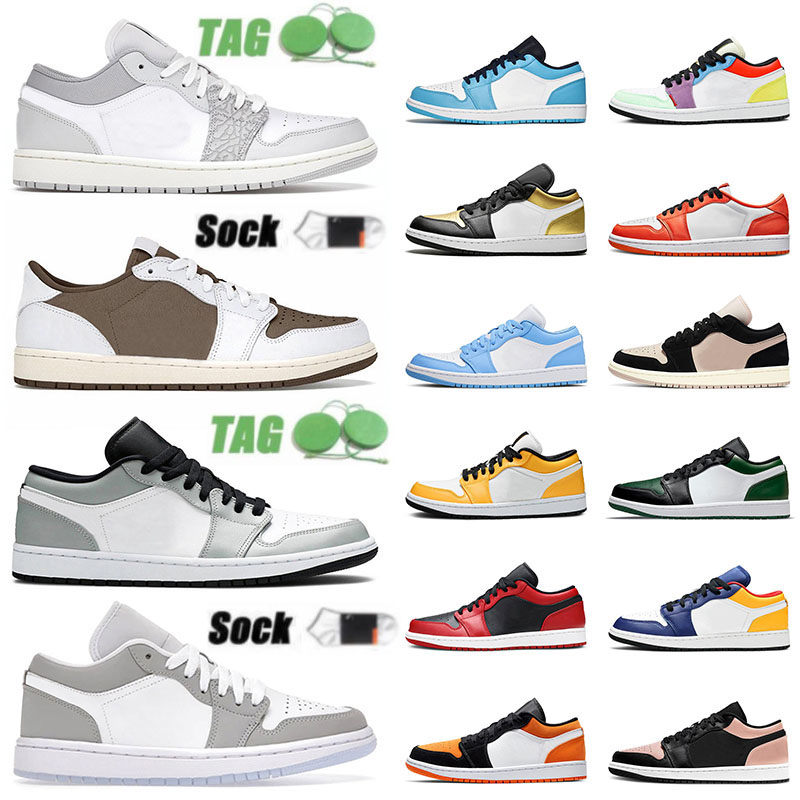 

jumpman 1 1s low wolf grey toe basketball shoes one low light chocolate camo golf unce white black pink royal reverse bred designer sneakers lightweight flat trainers, D32 36-45