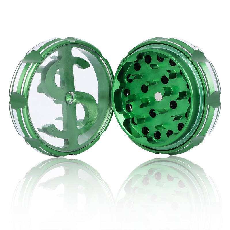

Hide 4-layer 63mm zinc Alloy Window Grinder Metal herb Grinders smoking accessories