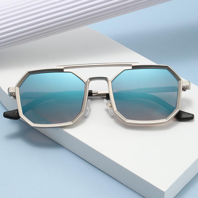 

Sunglasses MYALICE 2022 The Steampunk Rectangle Frame Women INS Personality Men Trend Sun Glasses Double Bridge UV400