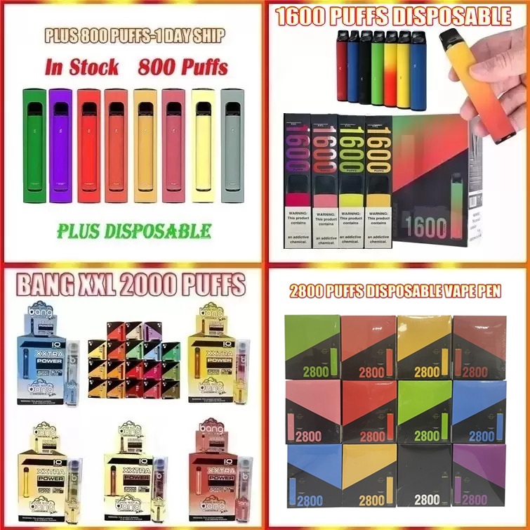 

PUFF Disposable Vape E Cigarette Bang XXL Plus Flex Bars 600 800 1500 1600 2000 2800 Puffs Vaporizer Pen Kit VS Elux Legend