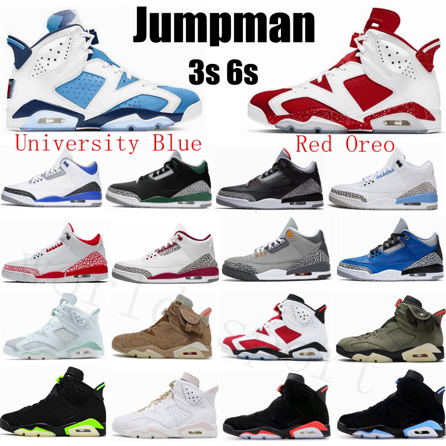 

High Mid Jumpman 6 6s University Blue Men Basketball Shoe Carmine UNC Midnight Navy Red Oreo 3s Thinker Racer Pine Green Cardinal Red Patchwork Chicigo US Men's Size 13-7, 27