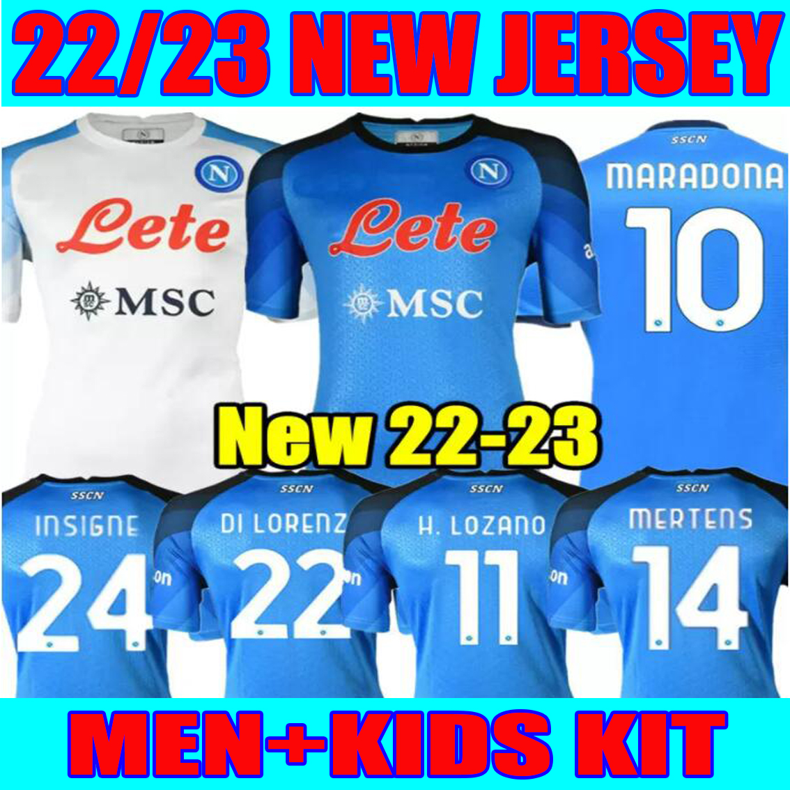 

Maradona 22 23 Napoli soccer jersey Naples football shirt 2022 2023 ZIELINSKI KOULIBALY camiseta de futbol INSIGNE maillot foot MERTENS camisa LOZANO OSIMHEN, 22 23 home