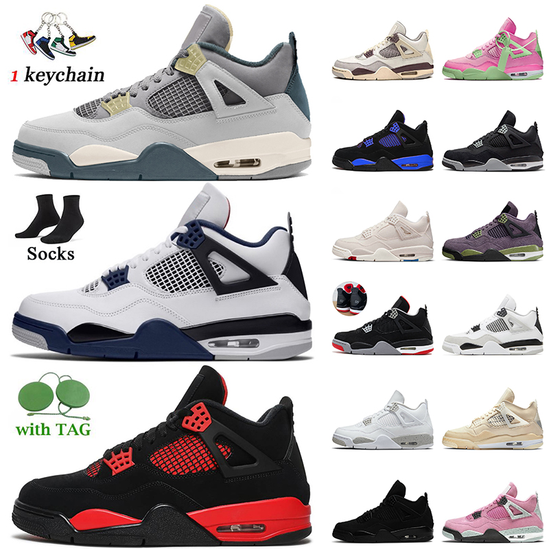 

2022 New Jumpman 4 Craft Midnight Navy 4s Basketball Shoes For Women Mens Black Canvas University Blue Red Thunder Sail Pink Canyon Purple White Oreo Trainer Sneakers, # 36-47