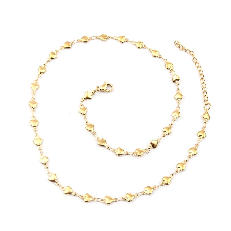 

Chains DoreenBeads Fashion 304 Stainless Steel Necklace Gold Color For Women DIY Findings Jewelry 45cm Long, 1 Piece
