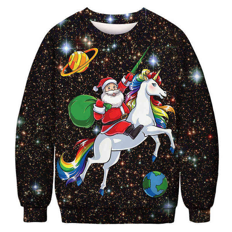 2022 Ugly Christmas Sweater 3D Funny Christmas Cat Piggy Dinosaur Pizza Print Xmas Sweaters Jumpers Tops Pullover Holiday Sweatshirt z241203