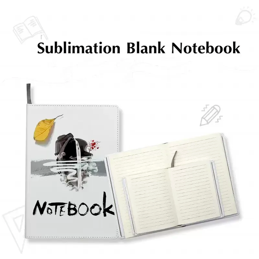 

Sublimation Blanks Notepads A4 A5 A6 White Journal Notebooks PU Leather Covered Heat Transfer Printing Note Books with Inner Papers Adhesive Tapes DIY Logos sxa26