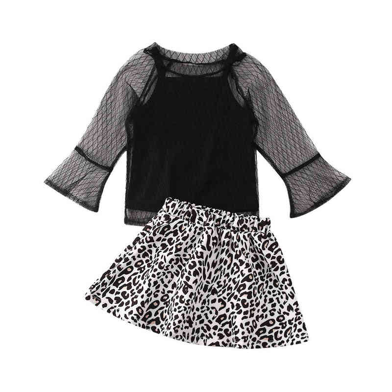 

Citgeett Spring Baby Kids Girls Set Lace Tops T-shirt Leopard Skirt Tutu Dress Summer Outfits J220712