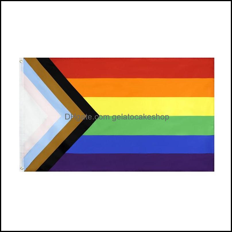 

Wholesale 90*150Cm Triangle Rainbow Flags Banner Polyester Metal Grommets Lgbt Gay Progress Pride Flag Decoration Dbc Bh4589 Drop Delivery 2