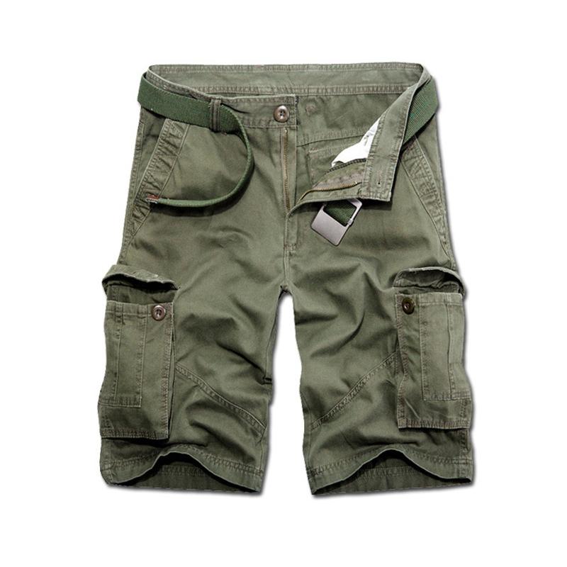

Men's Shorts Summer Men Cargo Multi Pocket Military Army Green Cotton Tactical Short Pants MaleMen's, Black