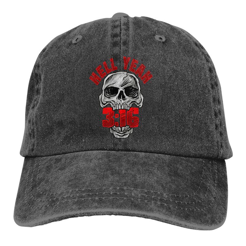 

Berets Stone Cold Steve Austin 3 16 Skull Baseball Cap Cowboy Hat Peaked Bebop Hats Men And Women, Black