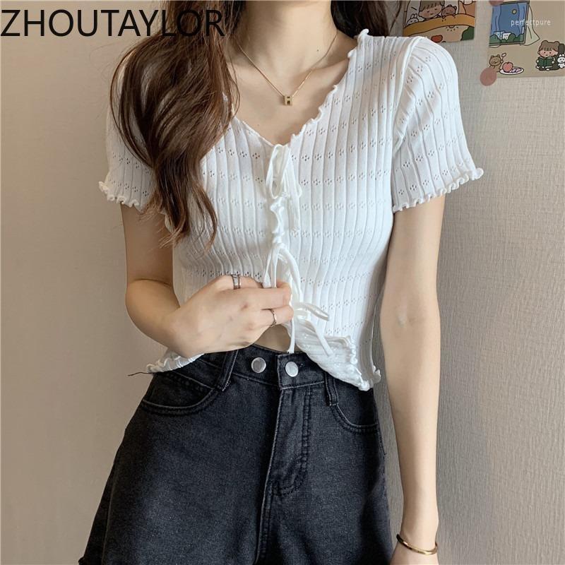 

Women' Sweaters Sweater Women Office Lady V-Neck Drawstring Short Sleeve Fashion Slim Fit Tops Femme Summer Pullover FemaleWomen' Perf22, Black