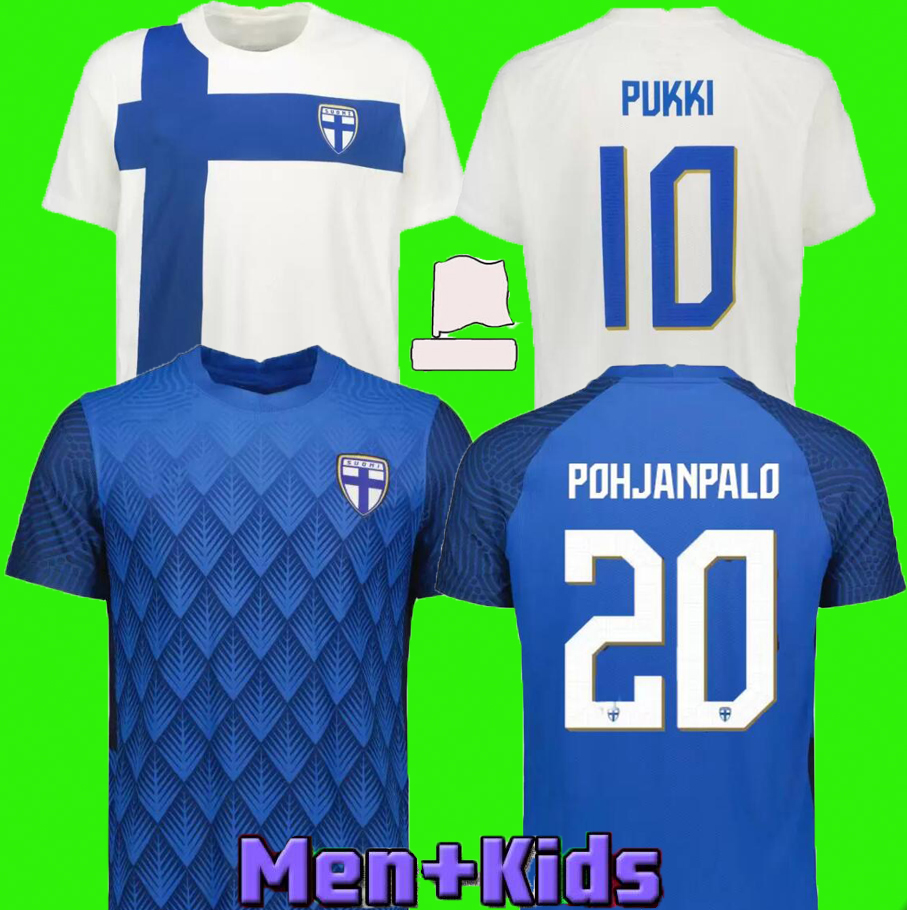 

2022 Finland Soccer Jerseys 22 23 home away POHJANPALO Forss PUKKI SKRABB RAITALA JENSEN LOD KAMARA Finlandia Football Uniforms maillot de foot