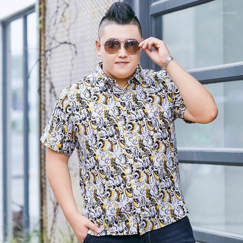 

Oversized Shirt Men Trendy And Flower Short Sleeved Button Up Shirts High Quality Mens Hawaiian Blouse Casual Camisa Para Hombre Men's, 606 blue