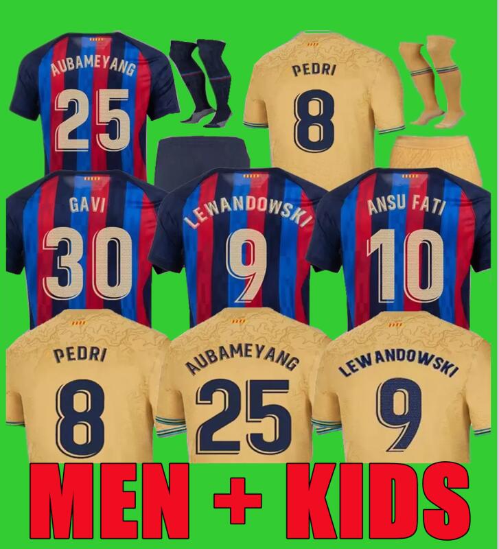 

2022 Barcelona soccer jersey Camisetas de football Raphinha KESSIE PEDRI Lewandowski FERRAN 22 23 ANSU FATI 2022 2023 F. DE JONG DEST kit shirt men kids sets FANS PLAYER, 18