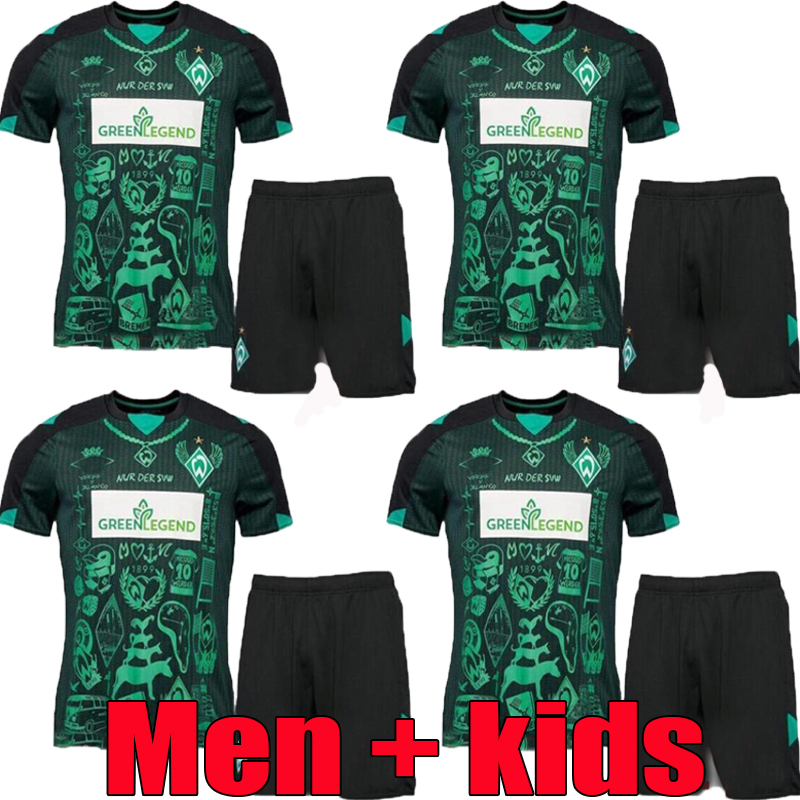 

2022 Werder Bremen Special SOCCER JERSEY 21 23 Marvin Ducksch Leonardo Bittencourt BLACK GREEN How FOOTBALL SHIRTS TOP THAILAND QUALITY Men  Kit set uniform, 22/23;home