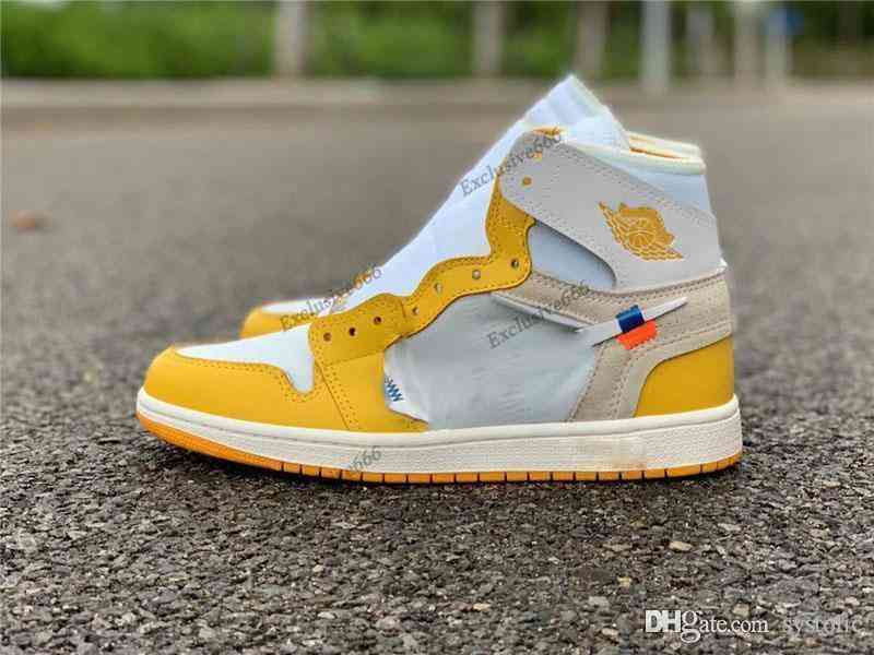 

Best Off Authentic White 1 OG Canary Yellow Chicago UNC Powder Blue 1S Men Women Basketball Shoes Sports Sneakers With