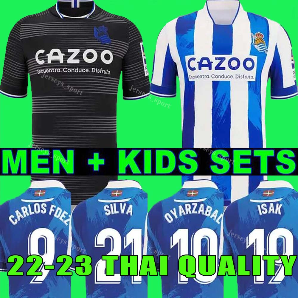 

2022 2023 Real Sociedad Soccer Jersey DAVID SILVA OYARZABAL ISAK 22 23 X PRIETO GOROSABEL WILLIAN PORTU football shirt CARLOS FDEZ camisetas de futbol, 22 23 home aldult