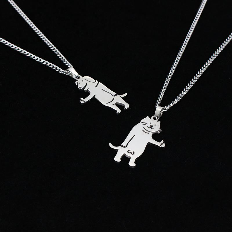 

Pendant Necklaces Fashion Like Cat Dog Necklace Cute Funny Personality Hip Hop Sweater Chain AccessoriesPendant