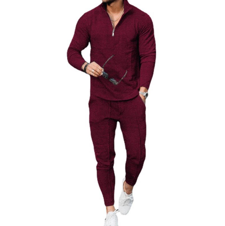 

Men' Tracksuits Men Casual Summer Long Sleeve Shirt Tops And Sweatpants Suit Fashion Solid Male Clothes Outfits Loose StreetweatsMen, Blue