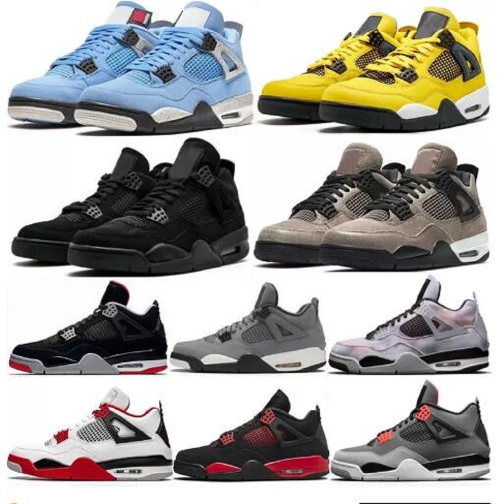 

men women 4s 4 basketball shoes Shimmer Red Thunder Wild Things University Blue Multi White Oreo Bred Tour Paris Starfish mens trainers shoe, # 16