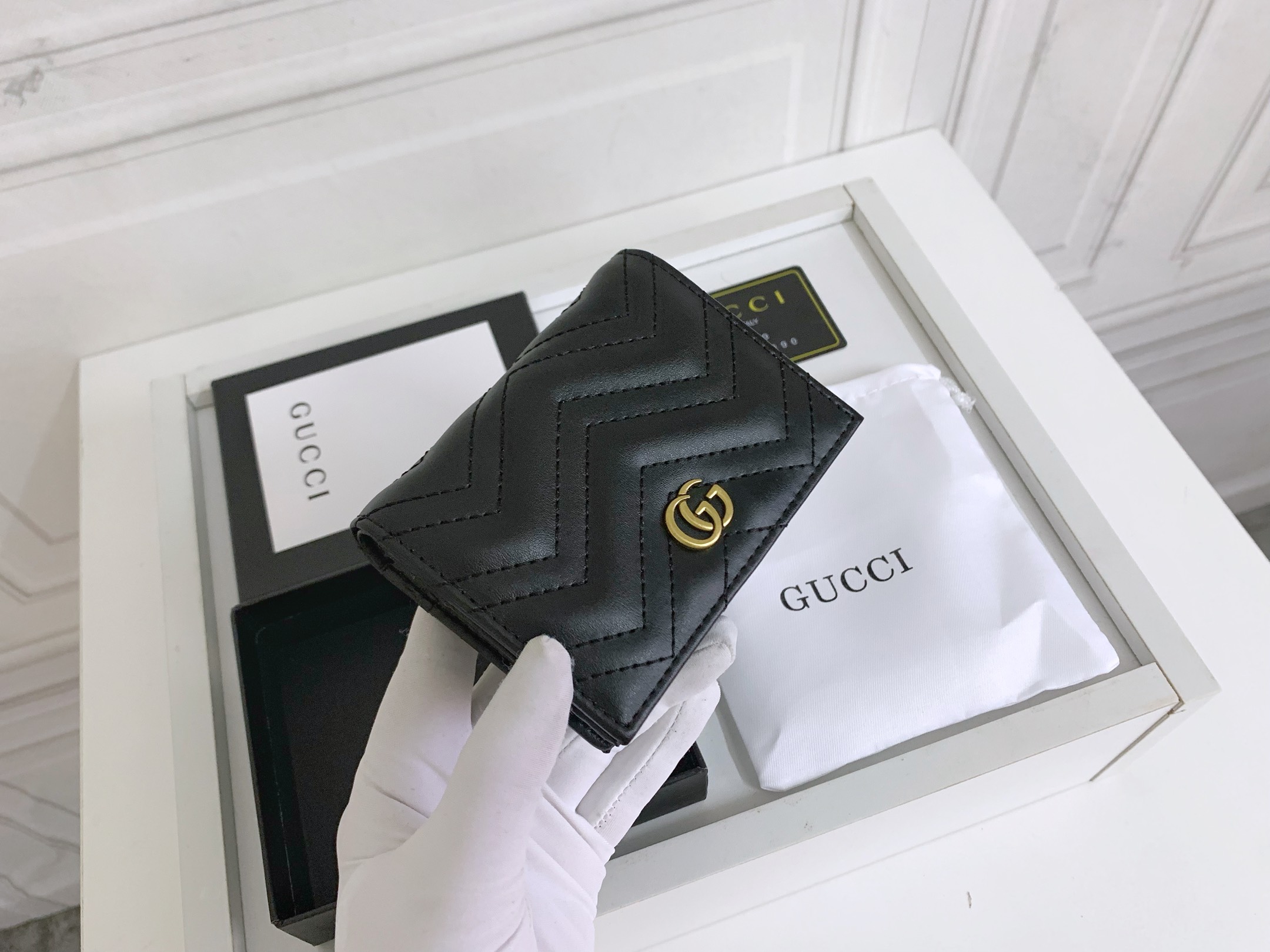 

Gucci wallet GG Marmont purse 466492 size 11x8.5x3cm, Black