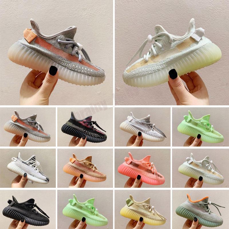 kids shoes boys girls Kany 3M Reflective West Yecheil Static Glow Green Clay Toddler Children Train Yeesy Yezzies''Kanye''350 35 V2 5 7 xaO, Photo color